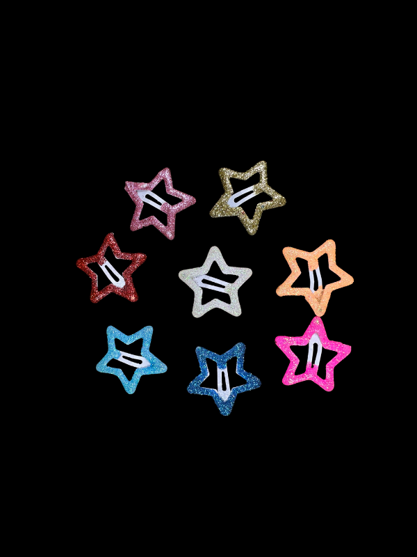 115 Shimmer Star Hair Clips (Pack Of 6)