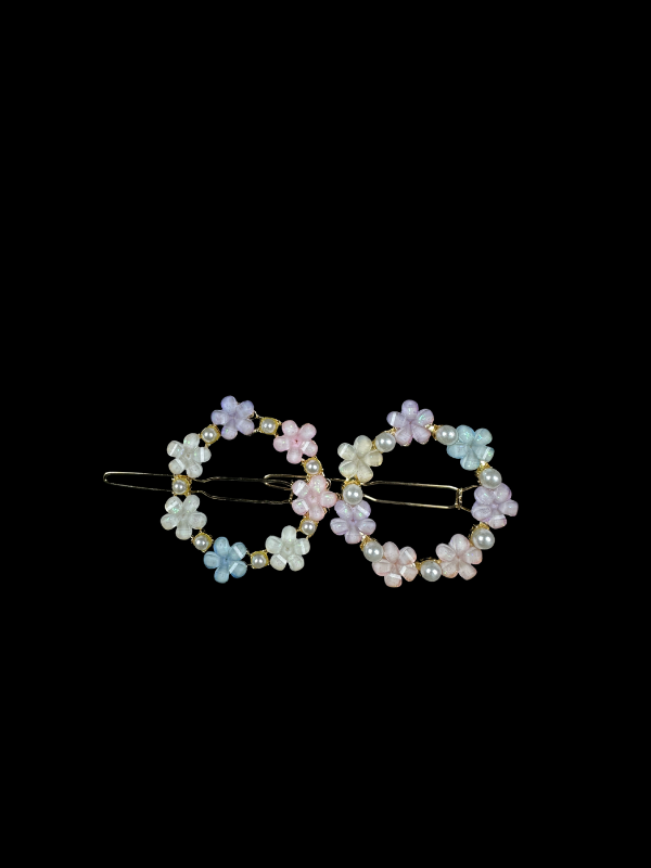 20 Pastel Flower Circle Hair Pins