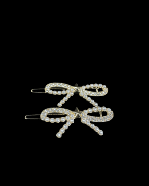 Pearl & Crystal Bow Hair Pins