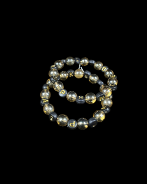 Black & Gold Beaded Bracelet Set