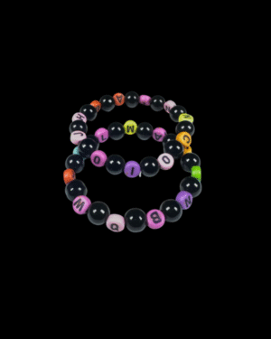 Multi-Color Round Letter Bead Bracelet Set