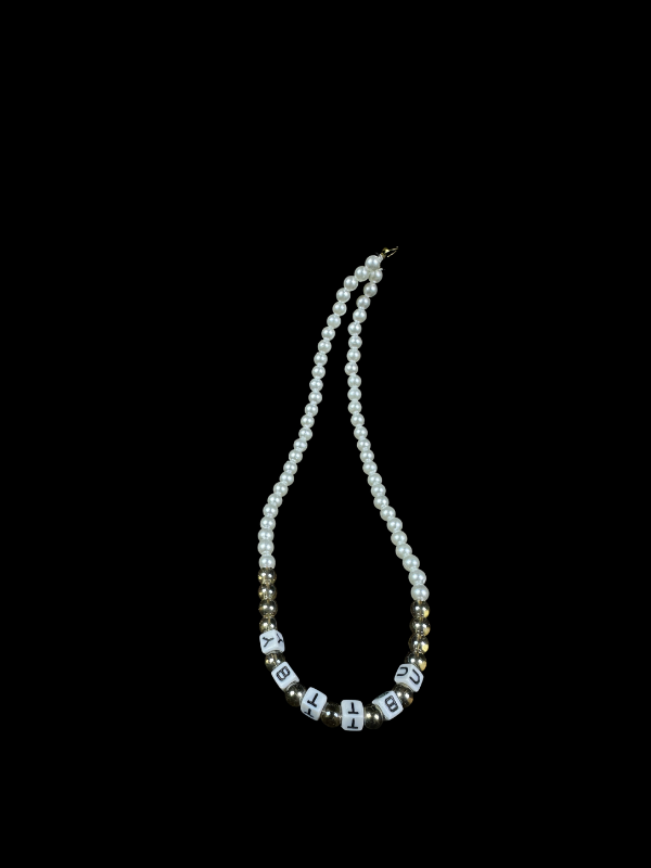 54 Letter Beaded Pearl Necklace