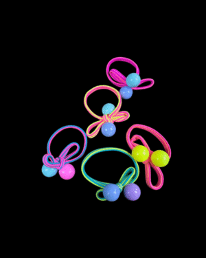 Colorful Double-Bead Hair Elastics