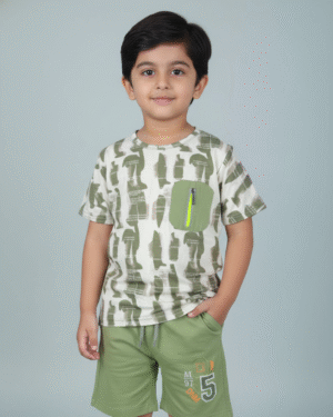 camo print tee & short