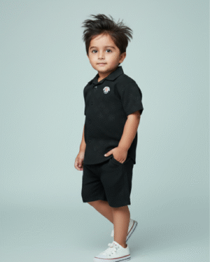 black mini luxe co ord set