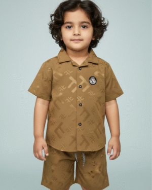 brown mini luxe co ord set