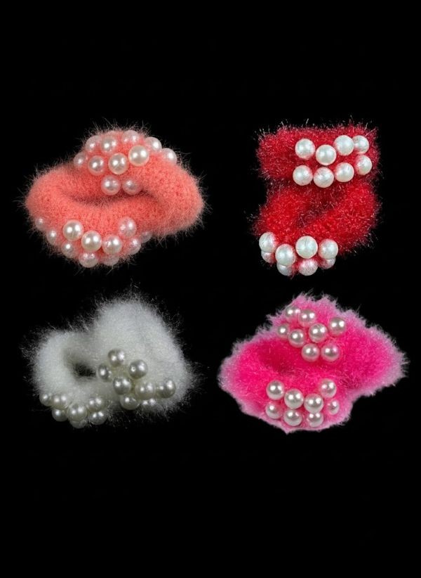 acs 1 main Pearl Fuzzy Scrunchies