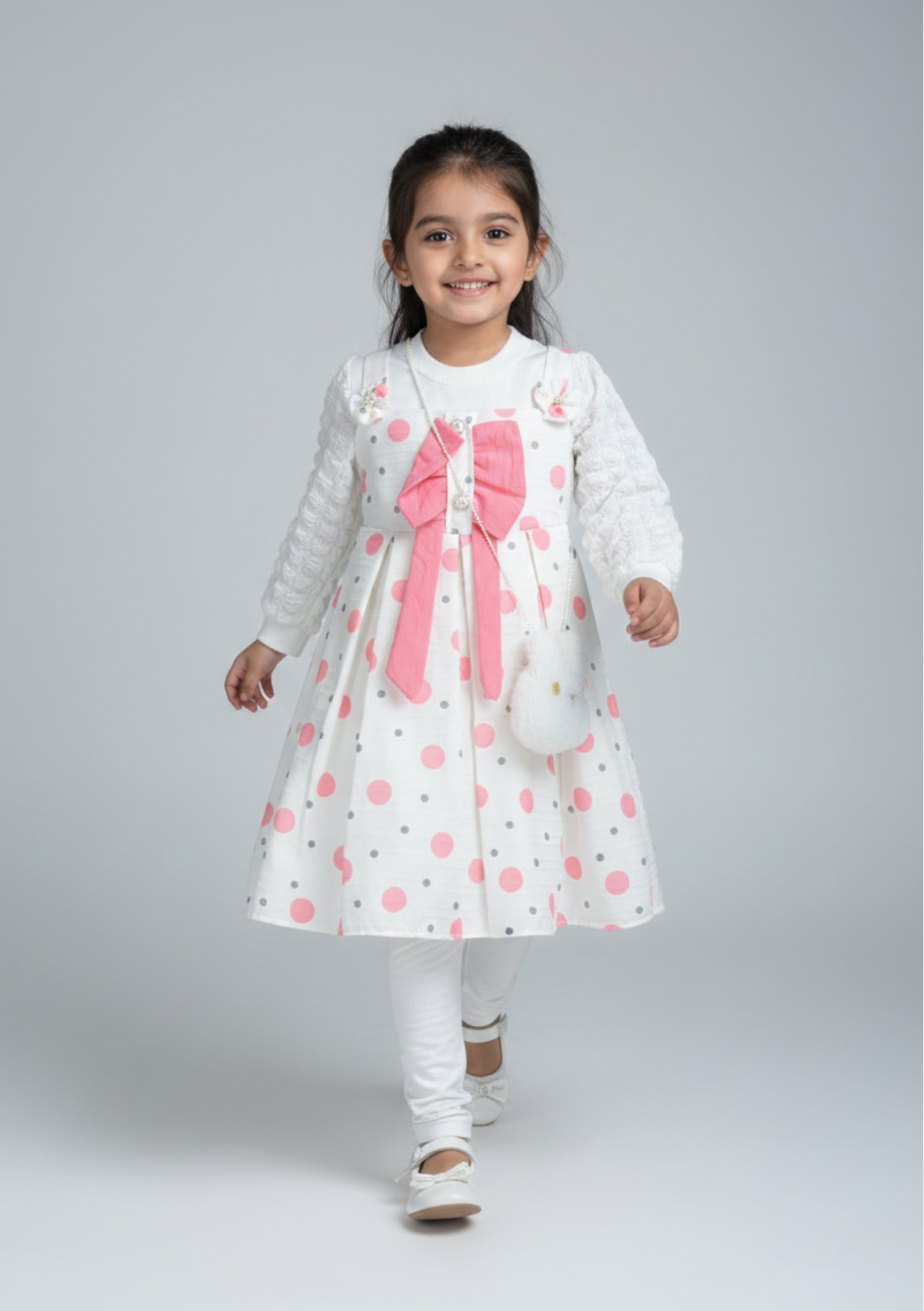 pink dotted frock pink dotted frock